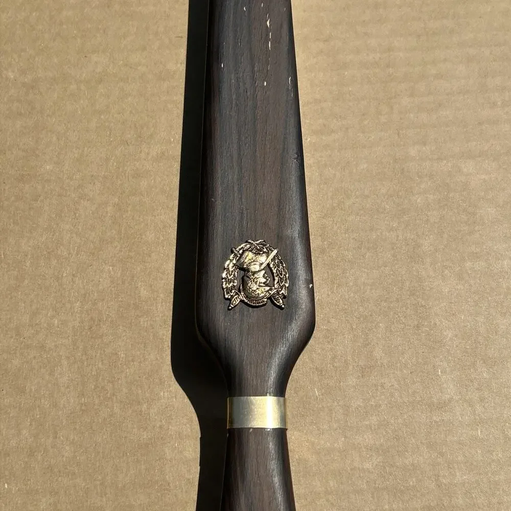 Vintage Japan Wooden Clothes Brush Warrior Emblem Valet Garment Brush 16”
